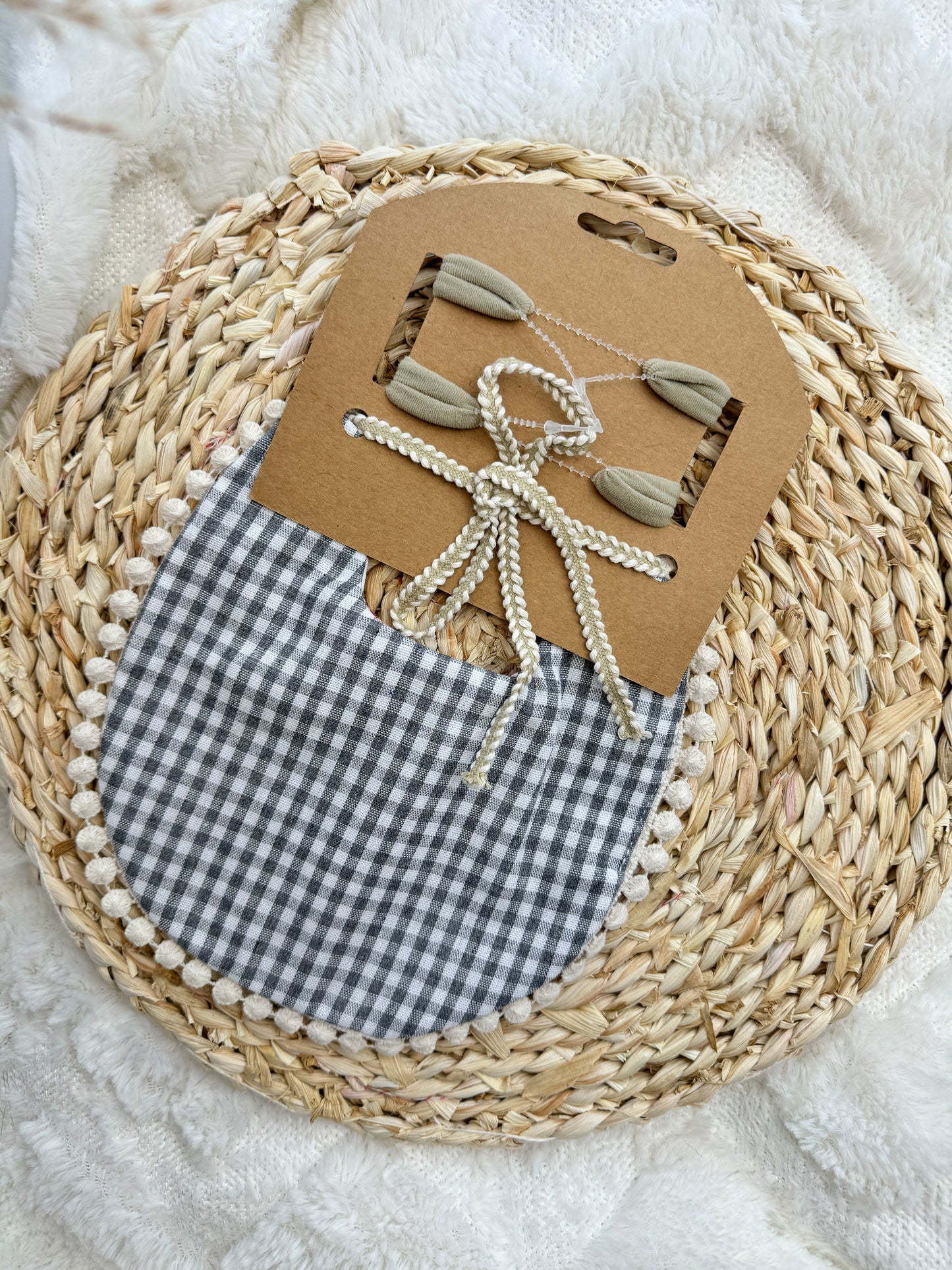 Organic Cotton Bib & Bow Headbands Set