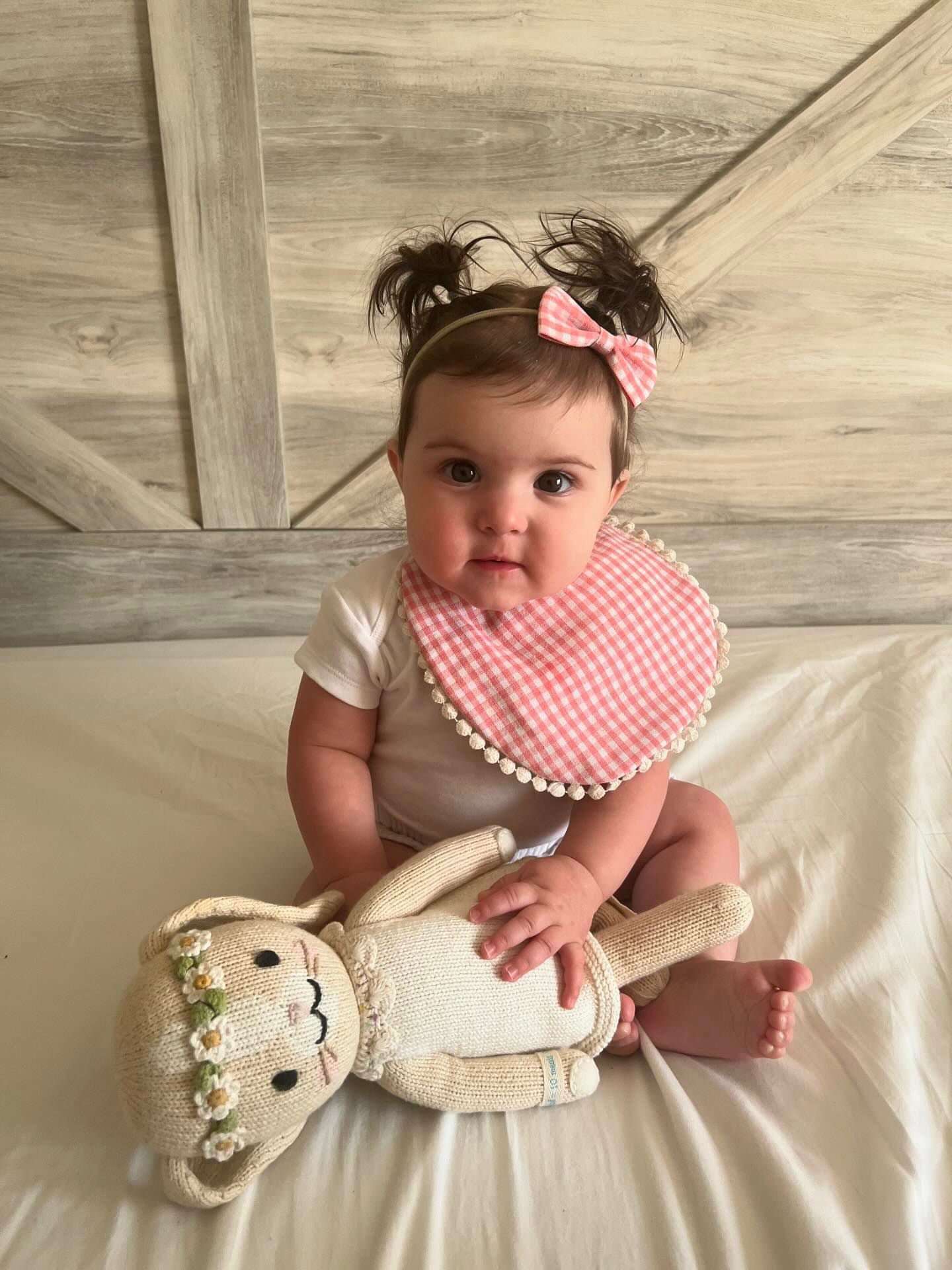 Organic Cotton Bib & Bow Headbands Set