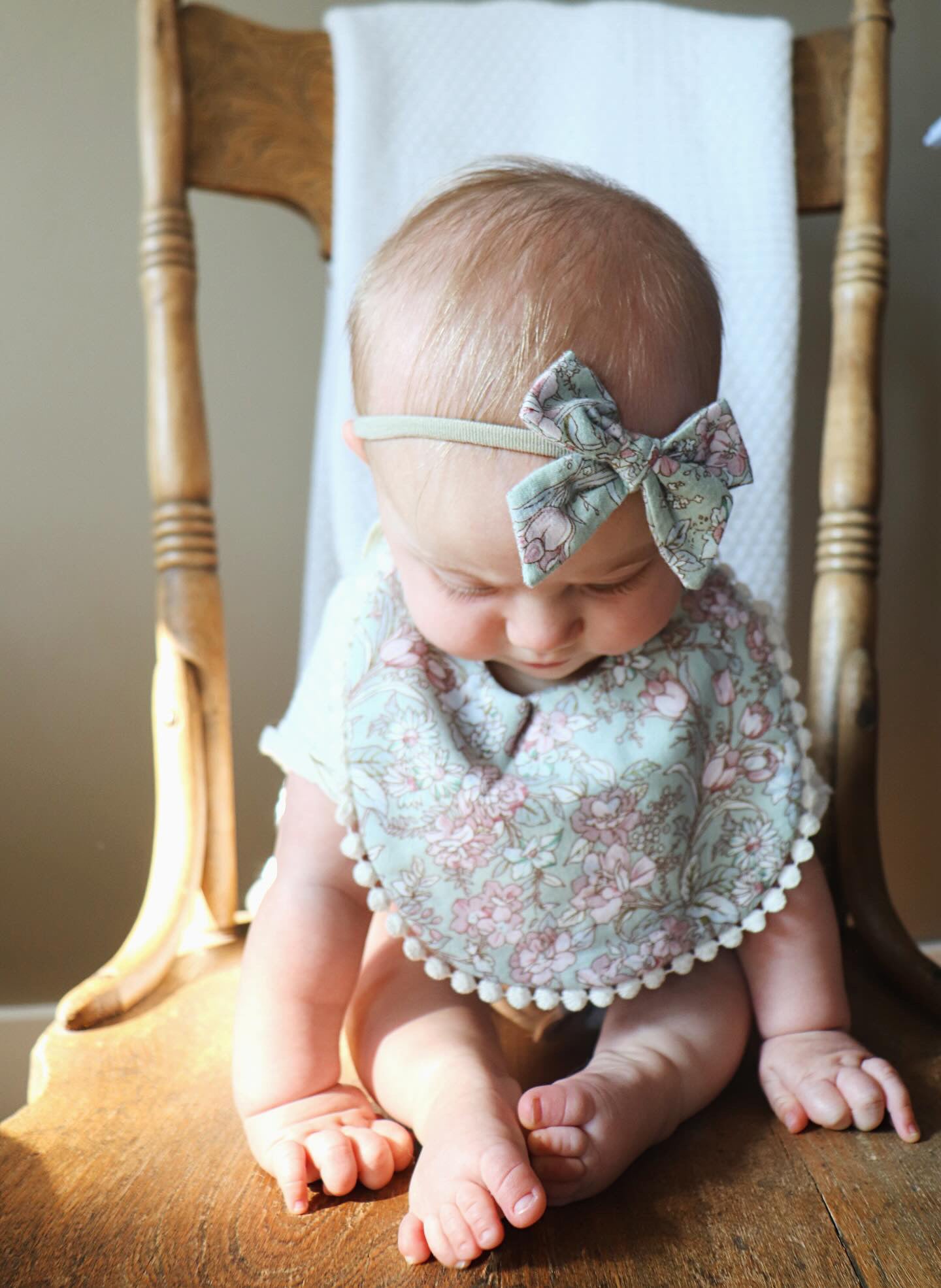 Organic Cotton Bib & Bow Headbands Set