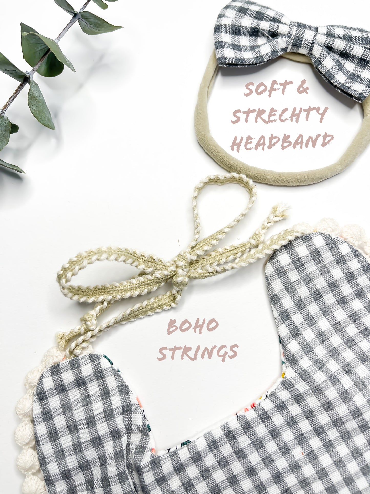 Organic Cotton Bib & Bow Headbands Set